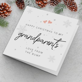 Happy Christmas to my Grandparents love from the bump Christmas Card | Christmas Card for Grandparents to be | Cute Christmas Card | Baby Bump Christmas Card