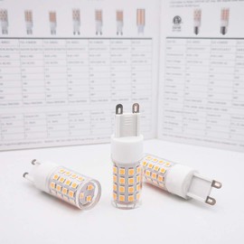 DA DANG JIA G9 LED Bulb Dimmable 5W, G9 Equivalent 40W, 50W, 60W Halogen, 500LM 2700K Warm White, 120V No-Flicker, Chandelier Lighting 6-Pack