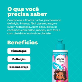 Salon Line - Linha SOS Cachos (Kids) - Ativador de Cachos Hidratacao Chiclete 300 Ml - (SOS Curls (Kids) - Chewing Gum Hydration Curl Activator 10.14 Fl Oz)
