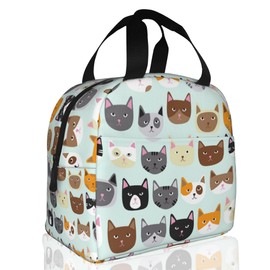 Insulated Lunch Bag, Cute Cat Head Lunch Box for School Student Kids Boys Girls,Leakproof Small Lunch Tote for Adult Men Women,Reusable Lunch Cooler Tote Bag for Office Work Picnic