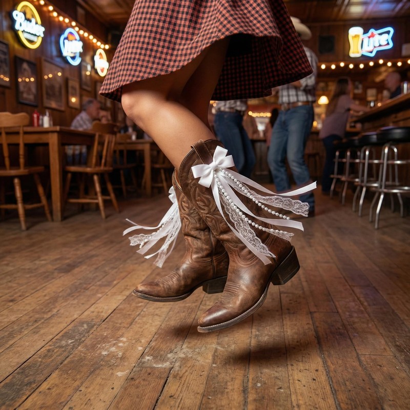 KGCGJVB 2Pcs White Boot Bows Accessories Cowboy Bow Decor for