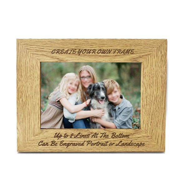 Personalised Engraved 7" X 5" Wood Photo Frame - Personalised Gift – Family Photo Frame, Wedding Photo Frame, New Baby Gift, Fathers Day Gift, Leaving Thank You Teacher Gift