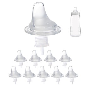 Silicone Mouthpiece Be Suitable for MAM Sippy Cup Nipples and Compatible with NUK Active and Learner Cups,Includes Straw Connector(Without Straw),Leakproof Design,Variable Flow， 10 per Pack.