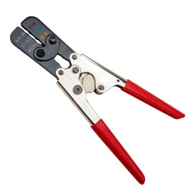 Master Appliance Professional Crimping Tool for Heat Shrink Wire Connectors - Ratcheting Wire Terminal Crimper for Multiple Gauge AWG Sizes (35084)
