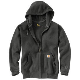 Carhartt Men's Rain Defender Paxton Heavyweight Hooded Zip Front Sweatshirt, Peat, Small