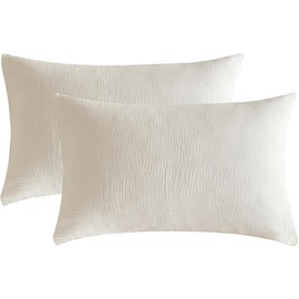 SE SOFTEXLY Muslin Pillowcases Standard Size 100% Cotton, 2 Pack Linen Like Pillow Shams with Envelope Closure, Ultral Soft and Breathable Pillow Case Covers, White, 20" X 26", No Filling