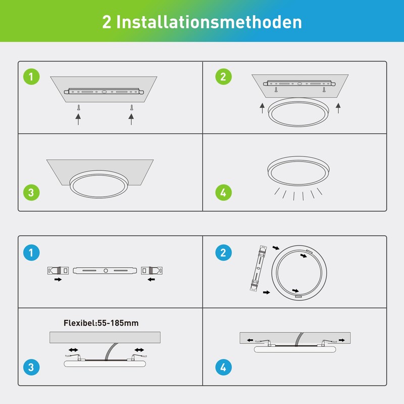 Yafido Ceiling Light with Motion Sensor 9W-12W-18W, 3000K-6000K LED Ceiling