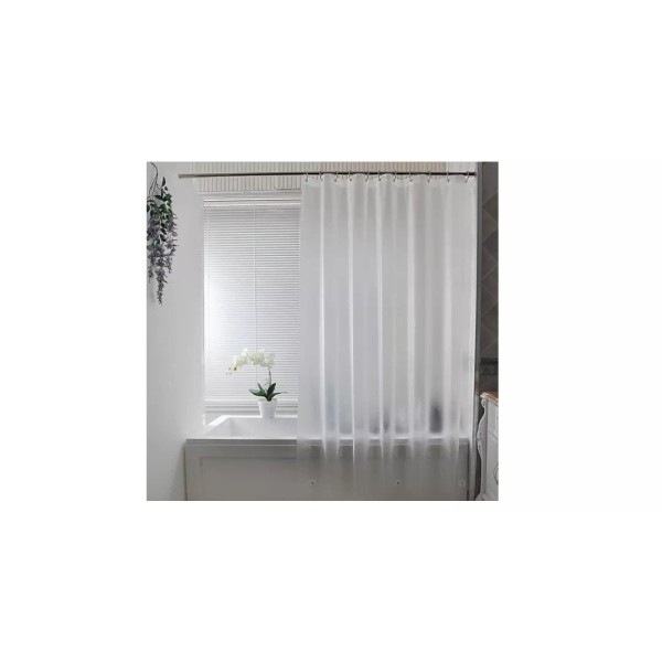 vic_space1 Extra Long Shower Curtain Bathroom Frosted EVA Reinforced Hooks