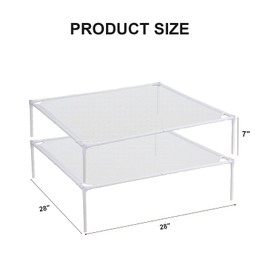 Xtsuen Sweater Drying Rack, 2-Layer Clothes Drying Rack Flat Mesh Drying Rack Clothing Stackable Laundry Drying Rack for Sweaters Socks Toys Indoor&Outdoor Use