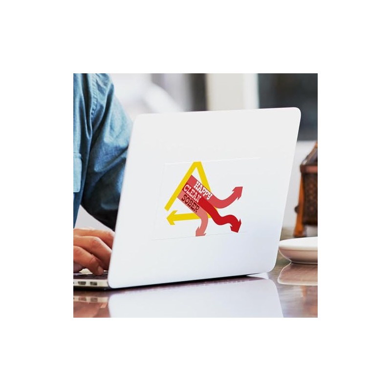 CafePress Happy Clean Sober Rectangle Bumper Sticker Car Decal