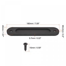 sourcing map Finger Flush Pull Handle 180x40x5.7mm Oval for Drawer Door Black 2pcs
