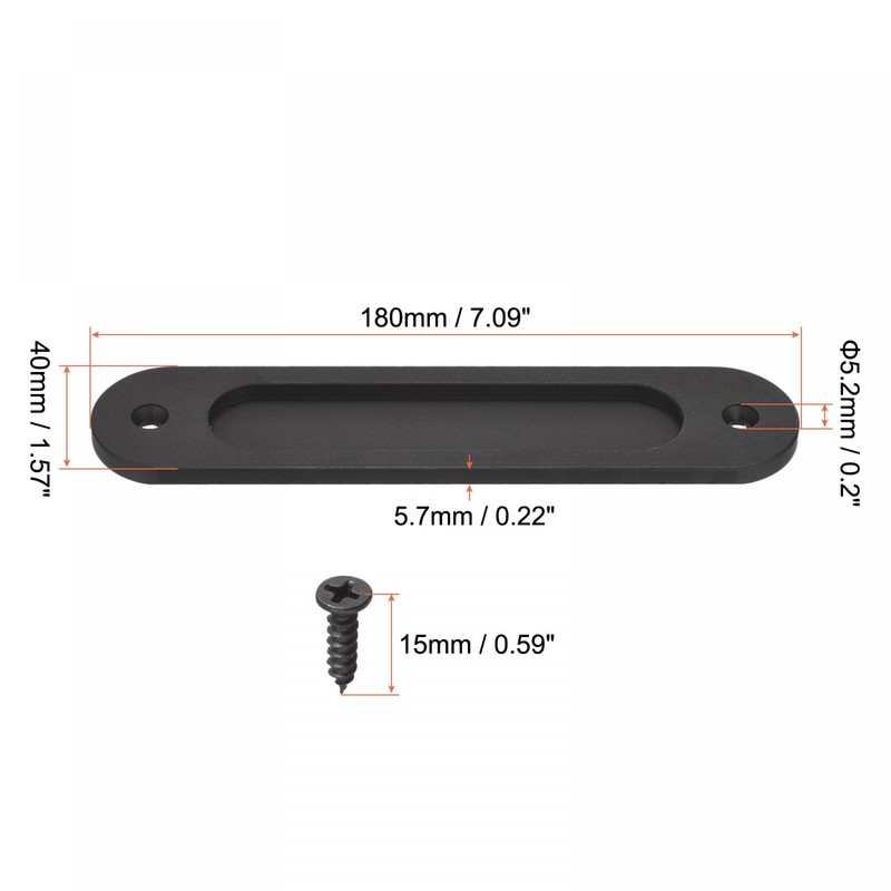 sourcing map Finger Flush Pull Handle 180x40x5.7mm Oval for Drawer