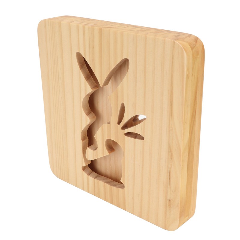 Wooden Carving Night Light Rabbit Shape Soft Light Eye Protection