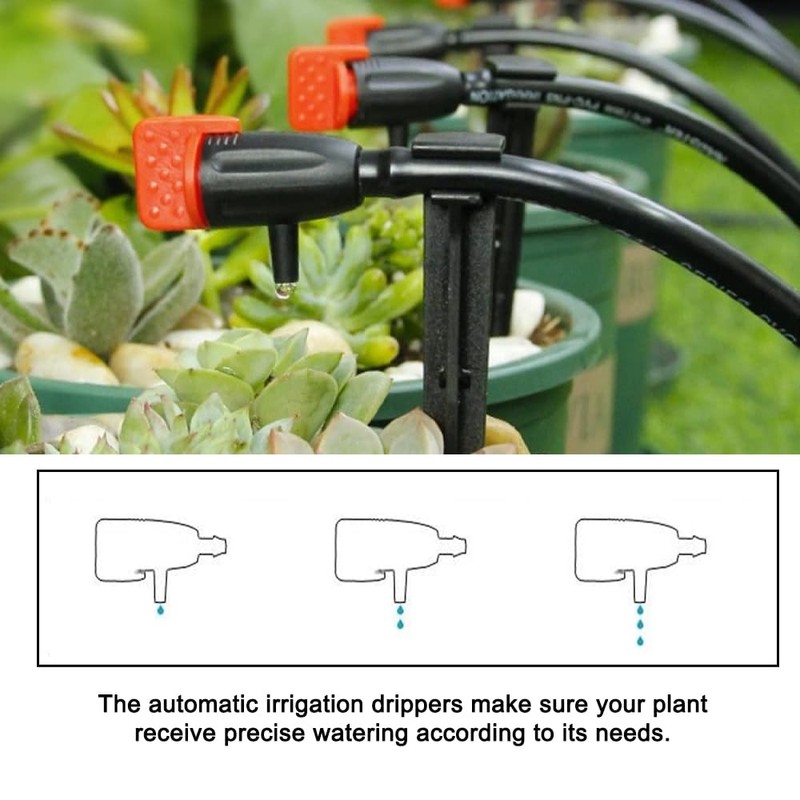 SEIWEI Adjustable Irrigation Dropper, Micro Drip Nozzles Sprinkler for 4/7