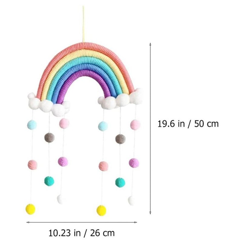 Baby Mobile Baby Bed Wind Chimes Hanging Clouds Raindrops Rainbow