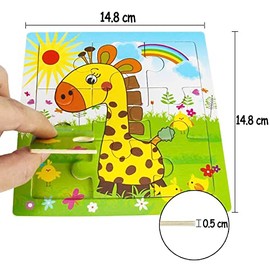 JAYLEN Rompecabezas de Animales Rompecabezas de 9 Piezas Juego de Juguetes educativos de Aprendizaje Preescolar Rompecabezas de Animales ¡No Apto para niños Menores de 6 años! (Animales 1)