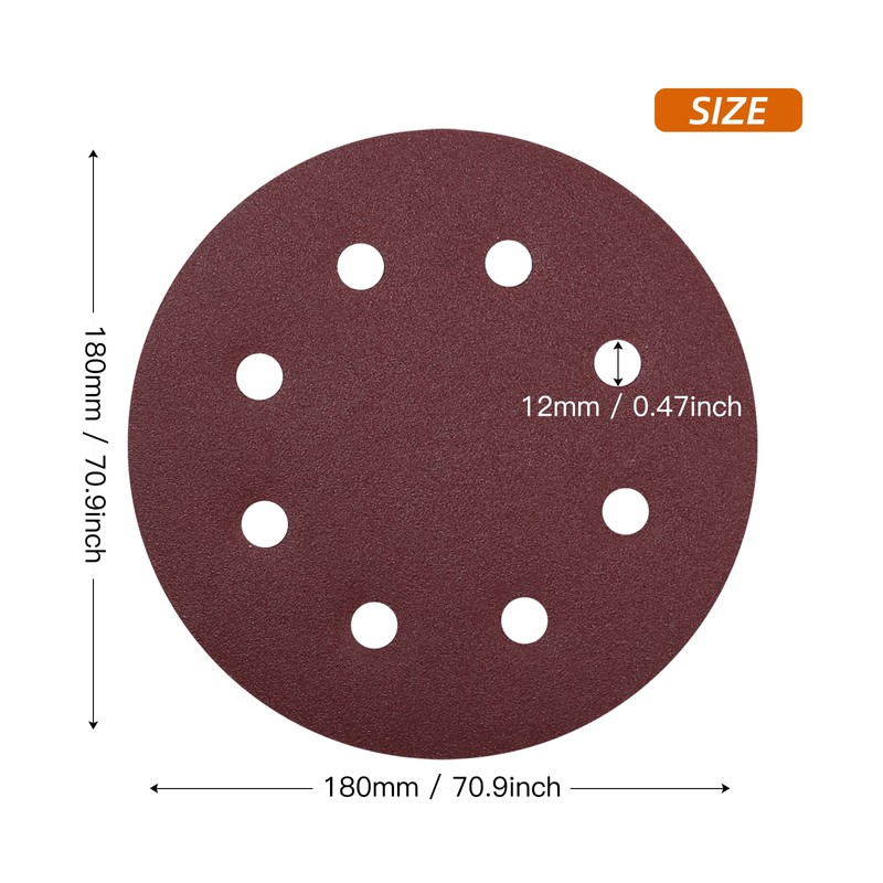 180 mm Sanding Discs Grit 120, Pack of 40 Sandpaper