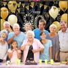 Happy 80th Birthday Backdrop Banner Extra Large Black and Gold