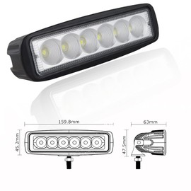 Willpower 6 inch 18W LED Work Light Driving Pods Flood Beam Work Lamp For Off Road SUV ATV UTV Boat 4X4 JP JK 4Wd Truck 12V-24V 1800LM