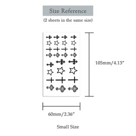 Oottati 2 Sheets Tiny Small Temporary Tattoos For Women Men Finger Hands Neck Wrist Face, Cute Long Lasting Cartoon Fake Tattoo Stickers For Kids Boys Girls Cross Star