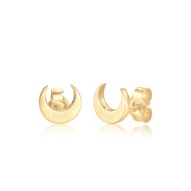 Elli Women Genuine Jewellery Earrings Stud Ear Crescent Trend Blogger 925 Sterling Silver Gold Plated