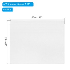 PATIKIL 12 x 9 inch Canvas for Painting, Pack of 4, 100% Cotton, Rectangular Triple Primed Canvas on Stretcher Frame for Acrylic, Oil and Tempera Paints, White