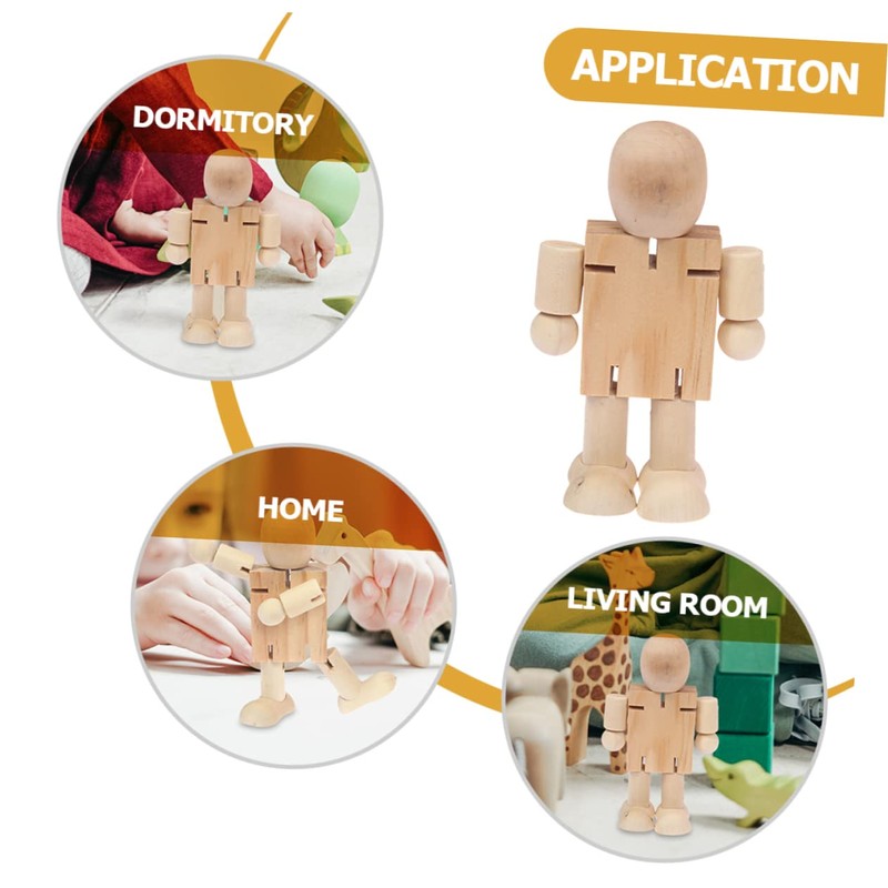 COHEALI 20 pcs Joint Wooden Figurine Doll Models Unfinished Blank