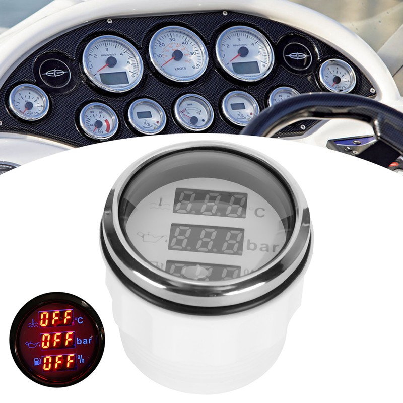 2in 3‑In‑1 Meter Cooling Water Temperature Oil Pressure Fuel Level