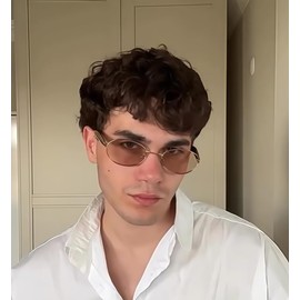 KUKASEN Retro Oval Sunglasses for Women Men - Vintage 90s Y2K Style Small Gold Frame Shades, UV400 Tinted Lens