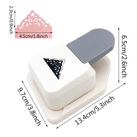 MIAO JIN Large Craft Corner Punch Triangular Flower Pattern Scrapbook Supplies Craft Punch Photo Cutter Card Making Supplies (Shell Color Random)