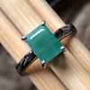 Natural Green Emerald 925 Solid Sterling Silver Engagement Ring Size