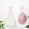 CroBlissful 2 Pcs Coquette Iron Pink Bow Hook Home Decorative