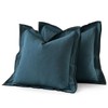 MIULEE Linen Throw Pillow Covers, 2 Piece 20x20 Inch Blue,