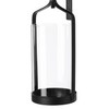 Souliron Hanging Hurricane Glass Wall Sconce Candle Holder Black Metal