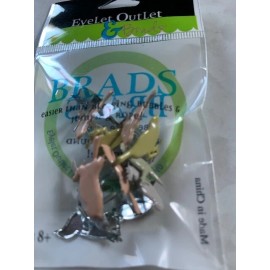 BRADS MULTI-COLORED BIRDS BRADS - 12PCS - BIRDS #3