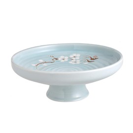 Kelendle Ceramic Footed Bowl Round Pedestal Bowl Decorative Fruit Bowl Serving Dish Dessert Display Tray Trifle Cups Snacks Nuts Plate for Kitchen Counter Centerpiece Table Decor Flowers 6.3inch