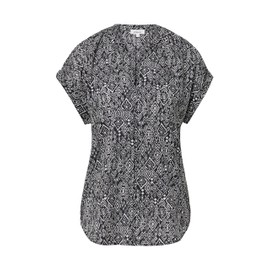s.Oliver Lightweight Cotton Blouse with All-Over Print, black