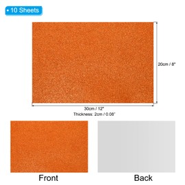 PATIKIL Orange Shiny EVA Glitter Foam Sheet 11 x 8 Inch 2mm Thick with Back Adhesive Sparkle EVA Glitter Felt for Crafts DIY Project, 10 Pcs