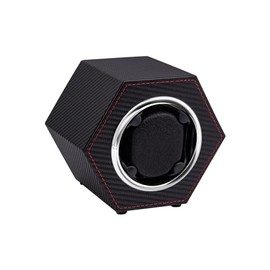 Mcbazel Automatic Watch Winder,PU Leather Watch Winder Box Single Watch for 1 Watch Display Storage Wristwatch with Quiet Motor Auto Turner USB C Powered-Carbon Fiber