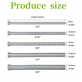 Spring Tube Bender Set, Pvc Brake Line Bending Tool, 1/4, 5/16, 3/8, 1/2, and 5/8 Inch 5 in 1 Tube Bender Set for Copper, Brass, Aluminum and Thin Wall Steel Tube