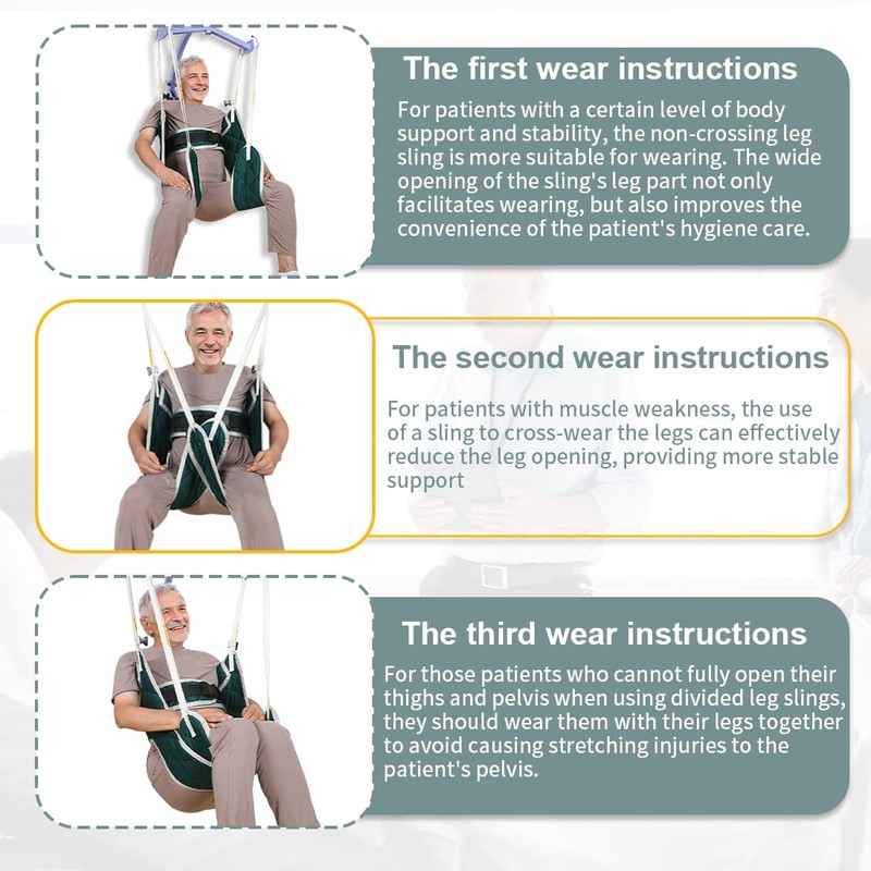 EZ Assistive Patient Lift Transfer Sling for Senior Toileting,SWL 500lbs,with