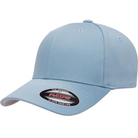 Joe's USA Flexfit 6277 - Men's Six Panel Cotton Blend Premium Baseball Fitted Caps - L/XL - 1 Pack - Carolina Blue