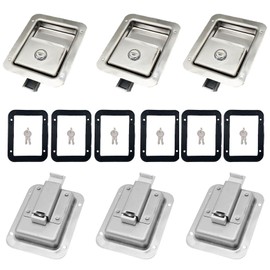 Ycsmyyds 6 Pack Stainless Door Lock Heavy Duty Flush Mount Handle Latch for Trailer Toolbox RV Handle Latch with Gasket Keys