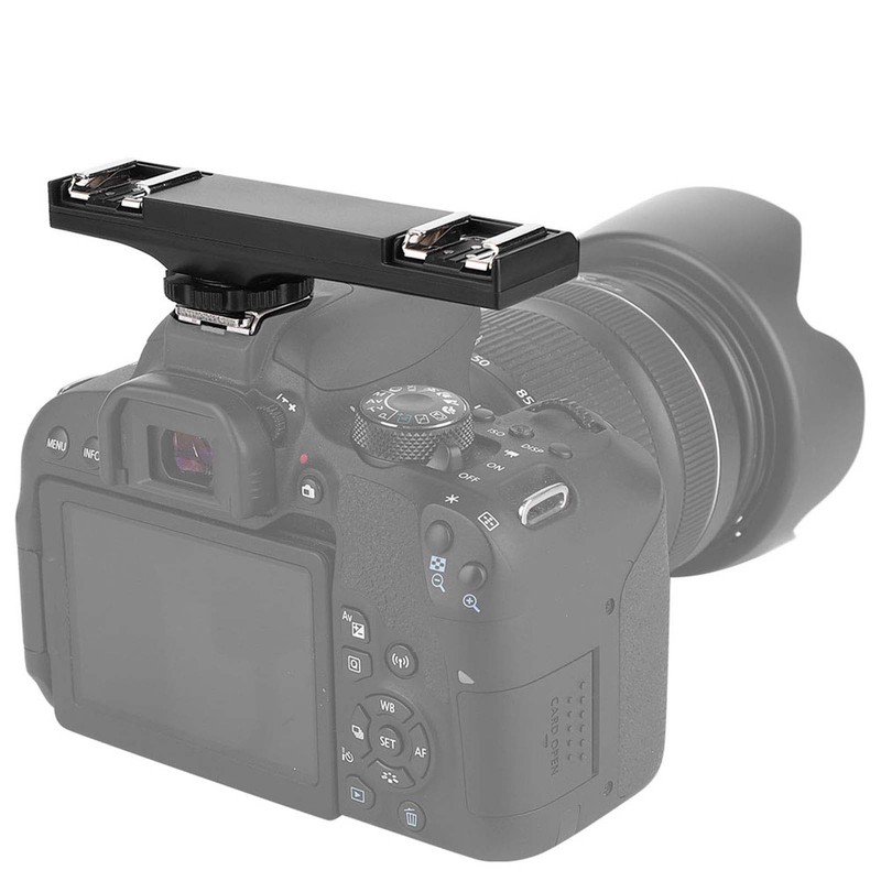 Quality Ultralight Dual Hot Shoe Splitter for SLR Camera Camcorder