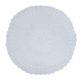 kilofly Handmade Crochet Cotton Lace Table Sofa Doily, Waterlily, White, 26 inch