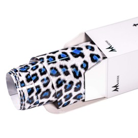 Mabende Leopard HTV Vinyl 25 cm x 1.53 meter,Iron-On HTV for T-Shirts,Garments,Leopard Print Heat Transfer Vinyl Roll Compatible with Cricut,Silhouette and Cameo Cutters (Blue Leopard)