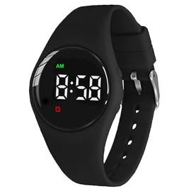 e-vibra Water Resistant Potty Training Watch Rechargeable Vibrating Alarm Reminder Watch Silent Wake Up Wristband - with Lock (Black)
