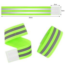 URAQT 4 PCS High Visibility Armbands, Double Reflective Wrist Strap, Running Safety Gear Reflective Wristbands Bike Ankle Bands Reflector Armband Hi Vis Arm Straps For Walking Cycling Running