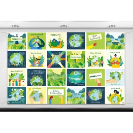 Nepnuser Happy Earth Day Photo Booth Backdrop April 22 Save The Planet Decoration School Classroom Indoor Outdoor Wall Decor (5.9×3.6ft)