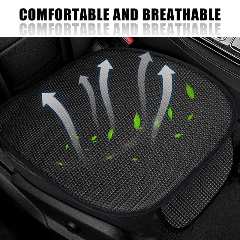 DUSCOKE 2PCS Breathable Car Seat Cover, Ice Silk & Anti-Slip